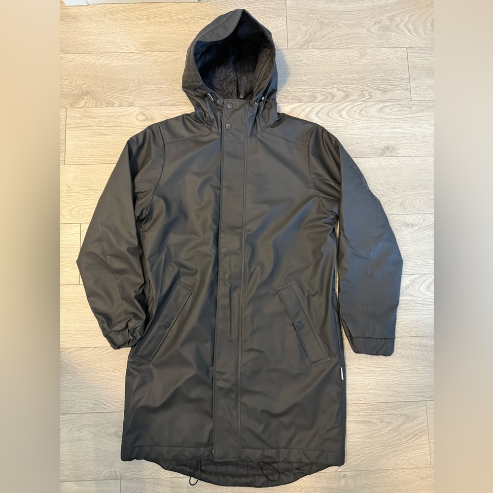 Rains Black Insulated Raincoat - Unisex